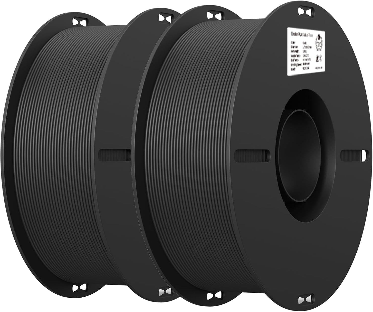 Creality Ender PLA Filament 1,75mm 2 Packs für 3D-Drucker, 2 x 1kg Spule 3D Druck Filament, Maßgenauigkeit +/- 0,03mm, passend für die meisten FDM 3D Drucker, Schwarz & Schwarz, Polylactide