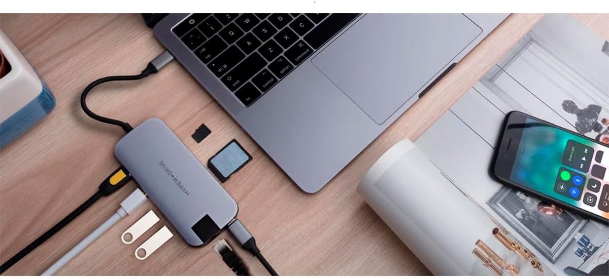 Targus Hyper GN21D-Grey 7-in-1 Drive Solo Hub for MacBook and USB-C Devices