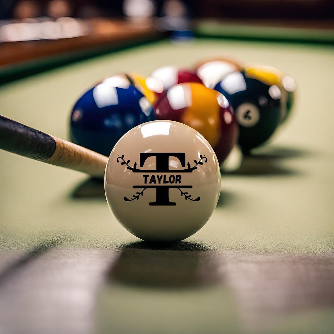 TPFOON Personalized Engraved Cue Ball, Custom Billiards Ball Gift for Dad, Father's Day, Christmas, Birthday Pool Player Gift