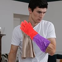 Vista 7 de Guantes de limpieza medianos para acuarios, goma antideslizante, 19.3 x 5.9 x 0.8 pulgadas