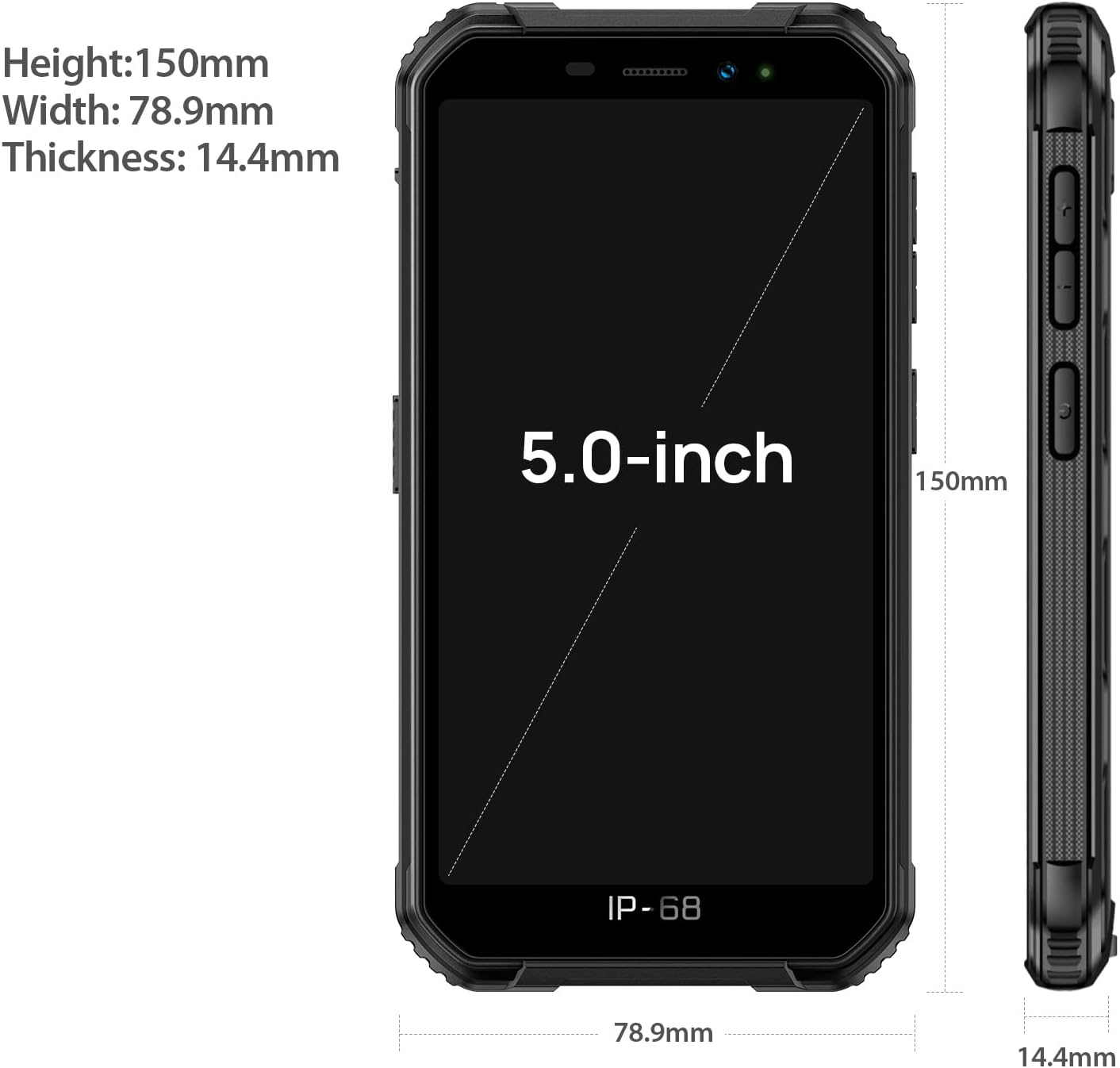 Ulefone Rugged Phone, (2023) Armor X6 Pro Rugged Smartphone, Android 12, 4GB RAM 32GB ROM, 4G Dual SIM Mobile Phone Unlocked, IP68/69K Waterproof Phone, 13MP Camera, 5.0 inch Screen, NFC, GPS, Black