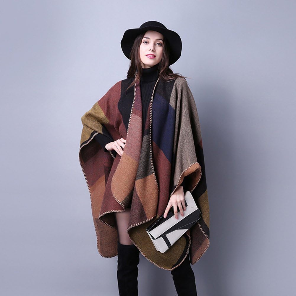 Markham123 Winter Brand Scarf For Women Cap Pashmina Lady Split Shawl Quality Blankets Warm Soft Cashmere (Khaki)