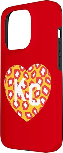 Vista 32 de Carcasa para iPhone 11 KC Heart Red/Yellow Animal Print Kansas City Hearts Kc Heart