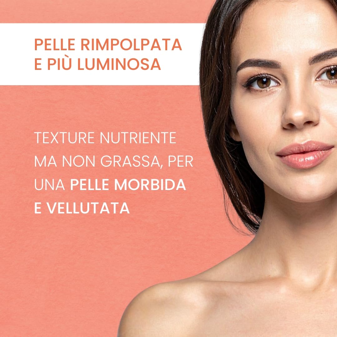RICH.CREAM Crema Viso Nutriente Antiage Antiossidante con Astaxantina Pura, Collagene Vegetale, Vitamina C ed E per Pelle Secca o Matura - 50 ml