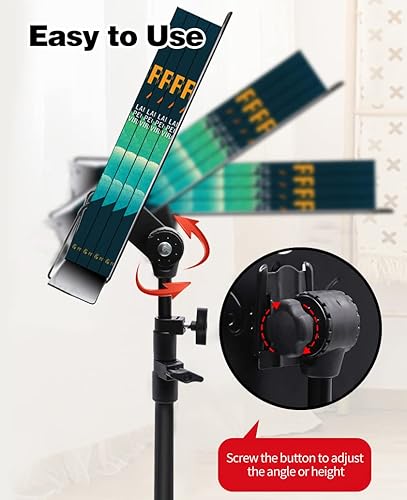 Miniatura 5 de Soporte para partituras, paquete de 3 soportes de música ajustables con bolsa de transporte, soporte profesional para libros de música para