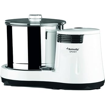 Butterfly Smart 2L Wet Mill with Coconut Scraper Powerful Motor Stainless Steel Drum & Shockproof Housing Indian Plug