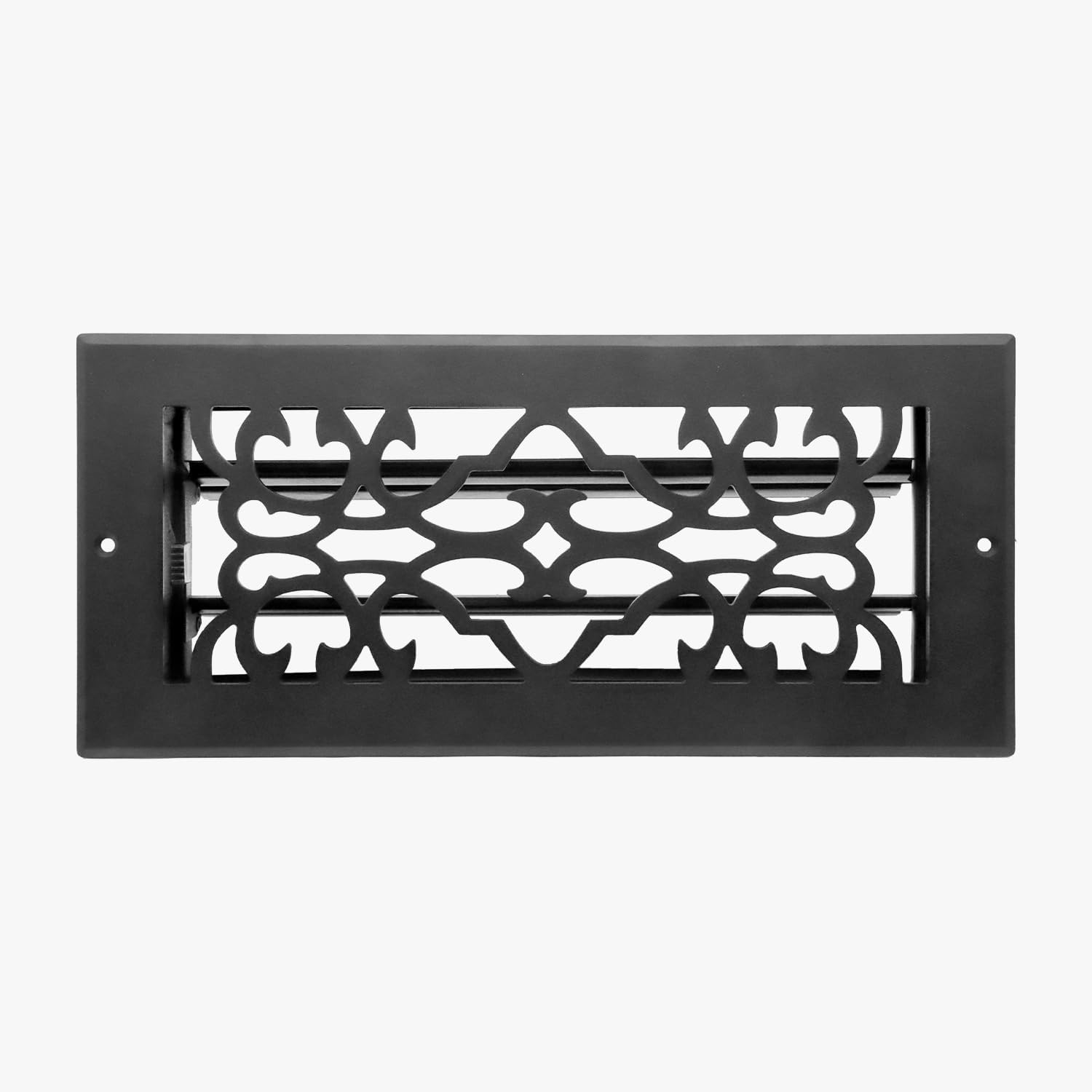 Naiture Stainless Steel Wall Register, Heavy Duty Rust-Resistant Air Vent Cover, Metal Damper or Lever, Traditional Style Grate Wall Vent, Duct Size 4" X 10", Black Finish