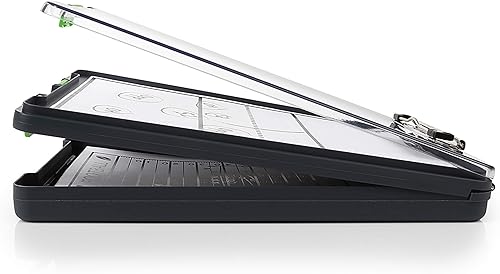 Miniatura 4 de Dexas Clearview Clipcase Portapapeles de borrado en seco, 13.75 x 9.5 pulgadas, verde y doble portapapeles con portapapeles y organizador de doble