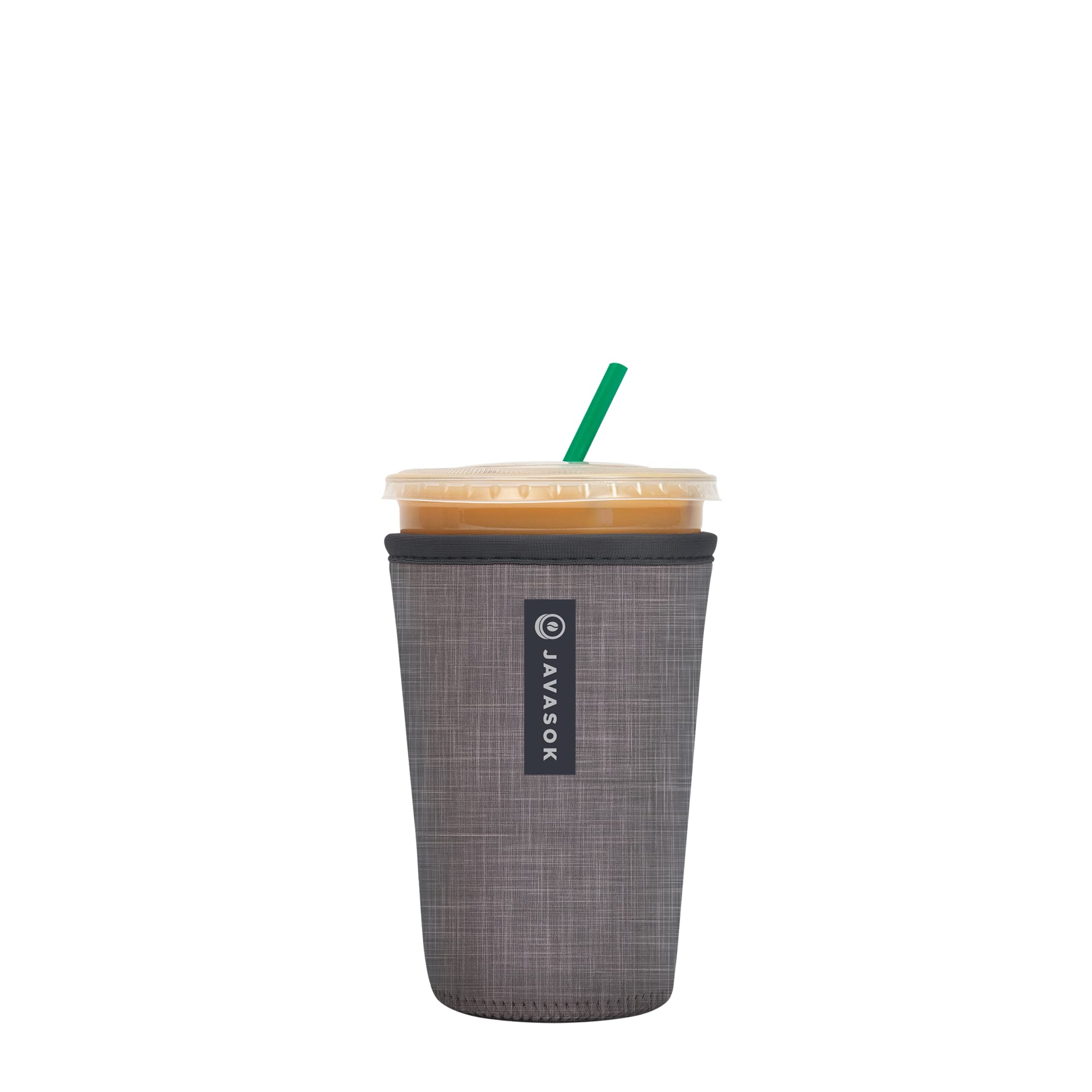 Sok It Java Sok Reusable Neoprene Insulator Sleeve for Iced Coffee Cups (Anthracite, Medium: 24-28oz)