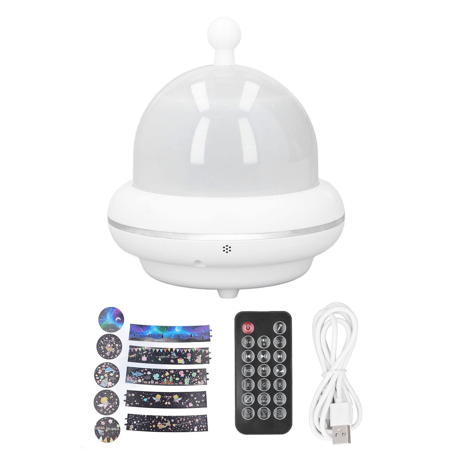 Veilleuse étoilée, pour la décoration de la chambre, Projection multi-motifs, Alimenté par USB, Fonction de lecture de musique, Fonctionnement de la télécommande,