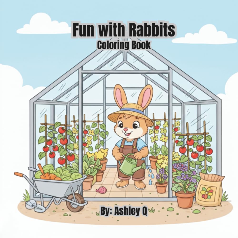 Fun with Rabbits Coloring book: 60 sweet heartwarming pages