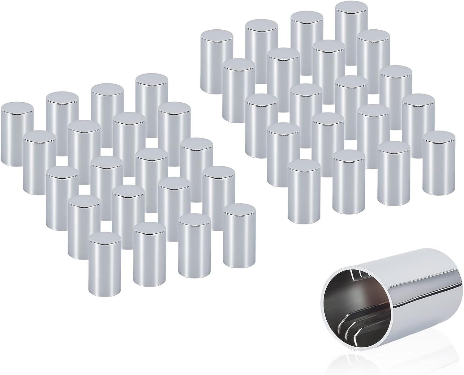 Lug Nut Covers 33mm 4-3/4" Spike Push-on Nut Covers 40 Pack, ABS Chrome Plastic Caps Anti-Rust Lug Nut Cover for Semi Trucks Trailers