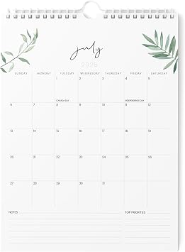 Karto Wall Calendar 2025-2026 - Vertical 8.5x11 inch July 2025 to December 2026 - Boost Your Productivity and Easy Planning with the Aesthetic Monthly Calendar - Greenery