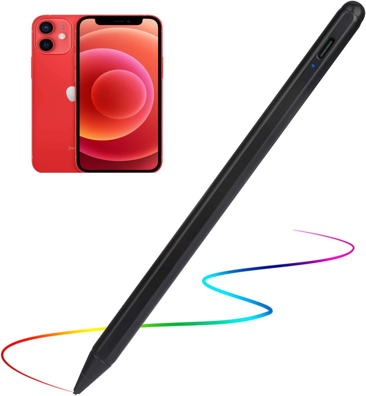 Stylus Pens for iPhone SE/12/X/9/8/7/13/14/15i Pencil, Evach Active Digital Pen High Sensitivity Pencil with 1.5mm Ultra Fine Tip Stylus Pen for iPhone SE/12/X/9/8/7/13/14/15i,Black