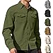 Mens Corduroy Long Sleeve Corduroy Shacket Snap Button Jacket Shirts Casual Work Jackets Fall Outwear with Pockets (Khaki,Large)