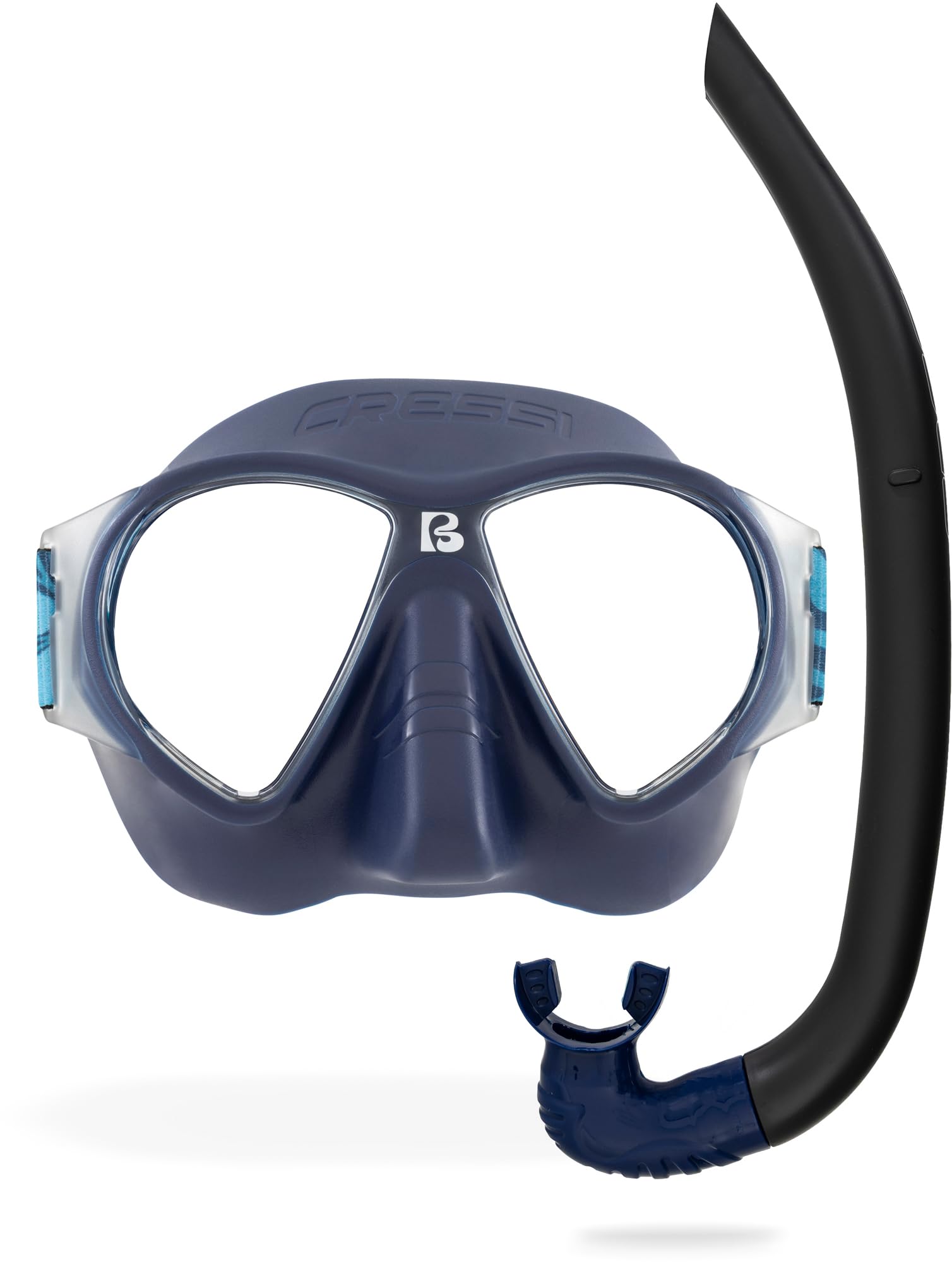 Cressi Nautilus Combo - Maschera Force Lenti Separate in Policarbonato + Snorkel Vibe Tubo TPR Boccaglio Silicone Ideale per Snorkeling e Nuoto in Superficie Unisex Adulto