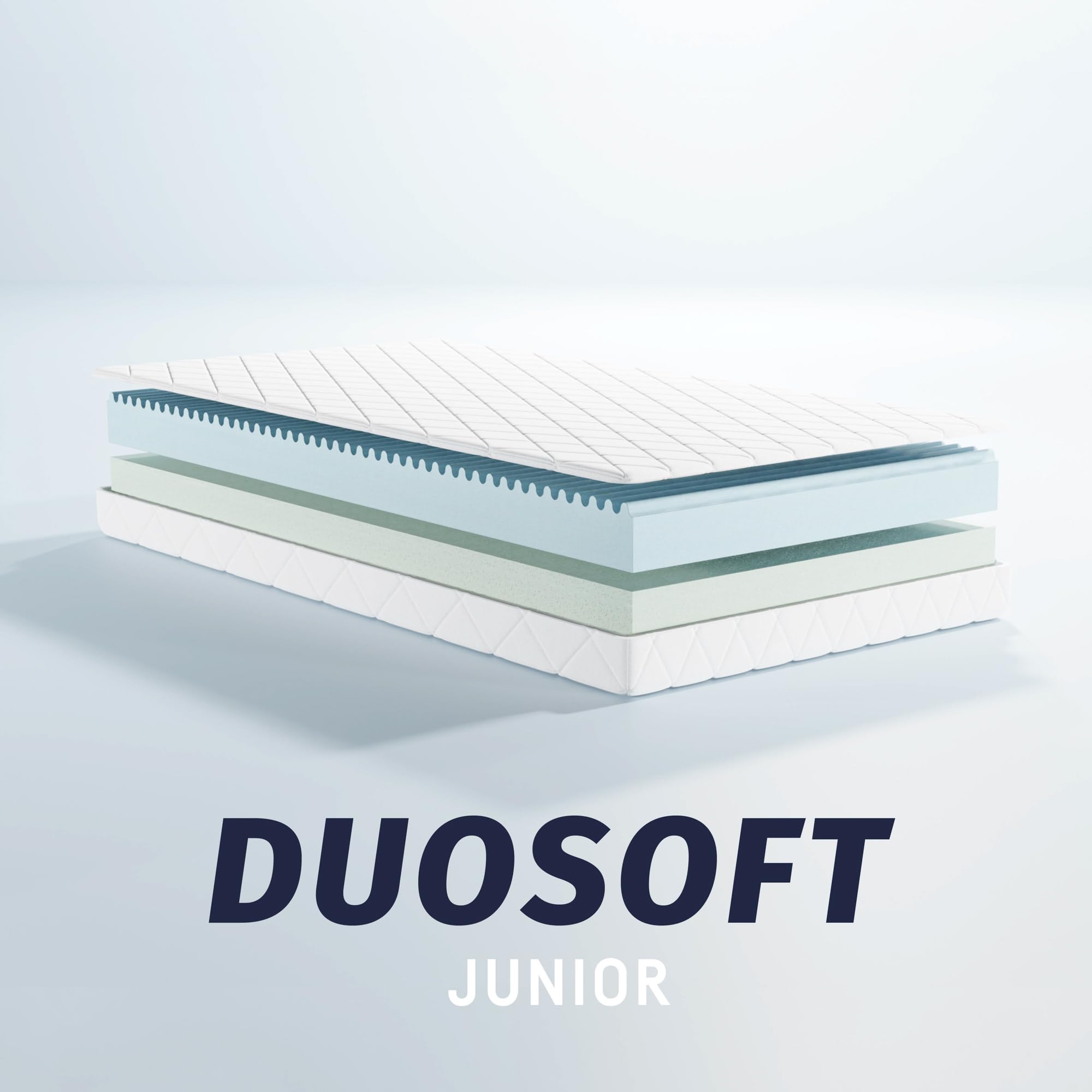 Julius Zöllner Jugendmatratze Duosoft Junior – Hochwertige Juniormatratze, Atmungsaktiver Kaltschaum mit Wellenprofil, OEKO-TEX Standard 100, Made in Germany, Größe 90x200cm