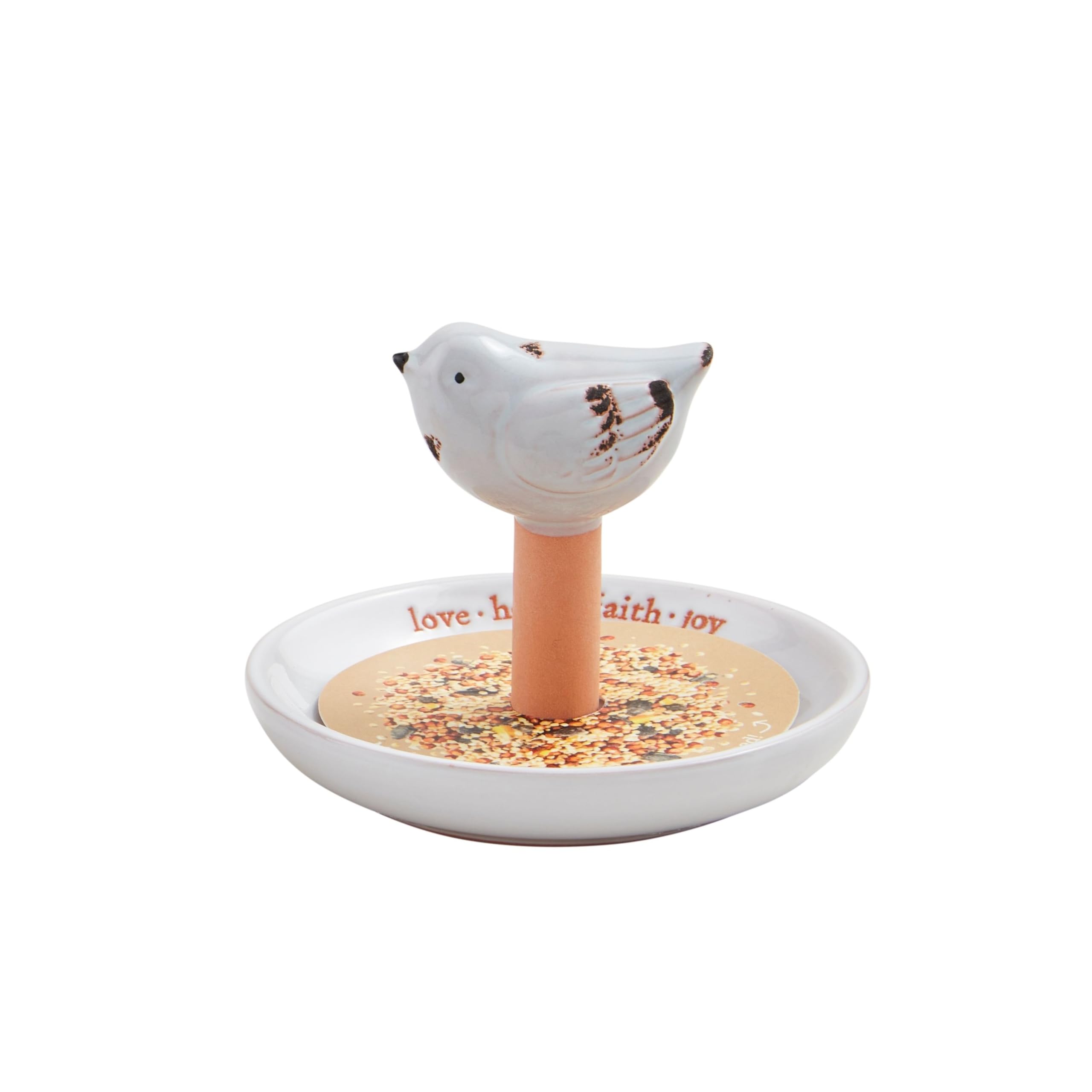 Mangeoire à oiseaux céramique Mud Pie pour éviter graines mouillées extérieur