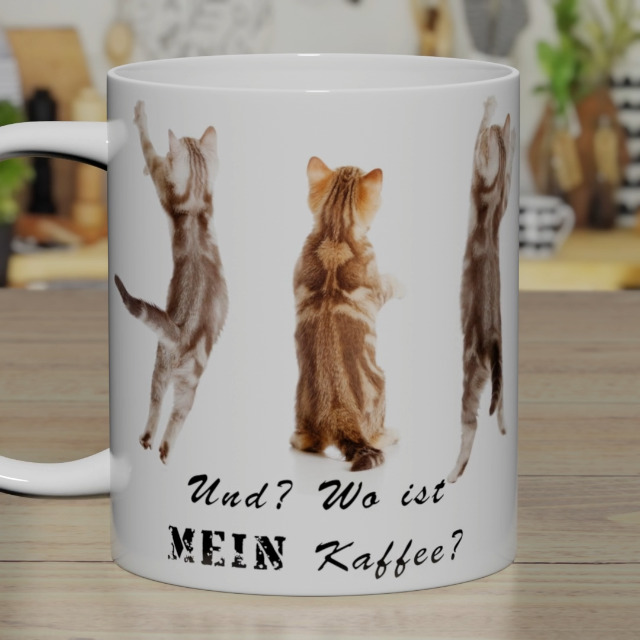 Pagma Druck Tasse „Zuhause Ist Wo Meine Katzen Sind“ – Schwarz, 330 Ml, Spülmaschinenfest, Beidseitig Bedruckt