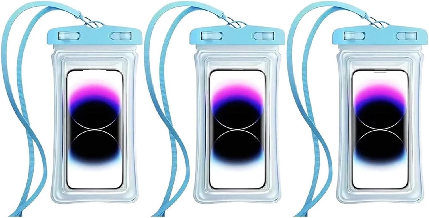 Floating Waterproof Phone Pouch Universal Water Resistant Case Under 7.2 Inches Dry Bag Essential For Sport(White-10PC)