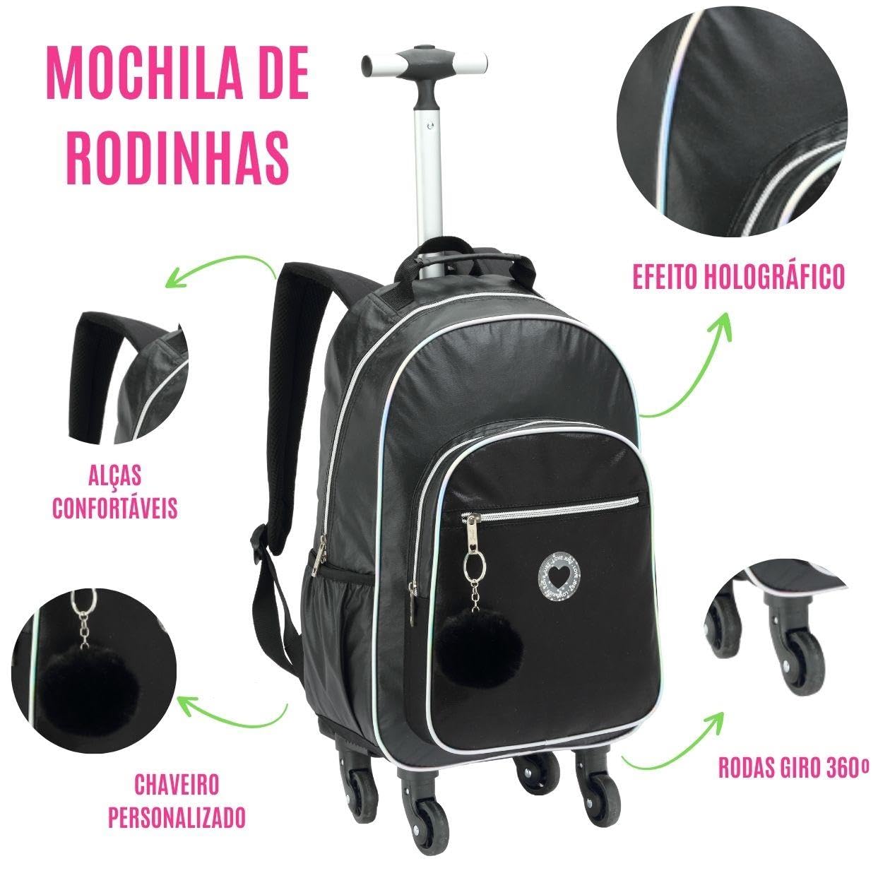 Kit Escolar Feminino de Moda Teen, Mochila com Rodinhas + Lancheira Térmica com Alça Transversal + Estojo Porta Lápis em promoção! Veja a oferta e mais achadinhos de Mochilas escolares 4 Hoje é o melhor dia para comprar Kit Escolar Feminino de Moda Teen, Mochila com Rodinhas + Lancheira Térmica com Alça Transversal + Estojo Porta Lápis com aquele preço maroto! Promoção! Aproveite a oferta! 4