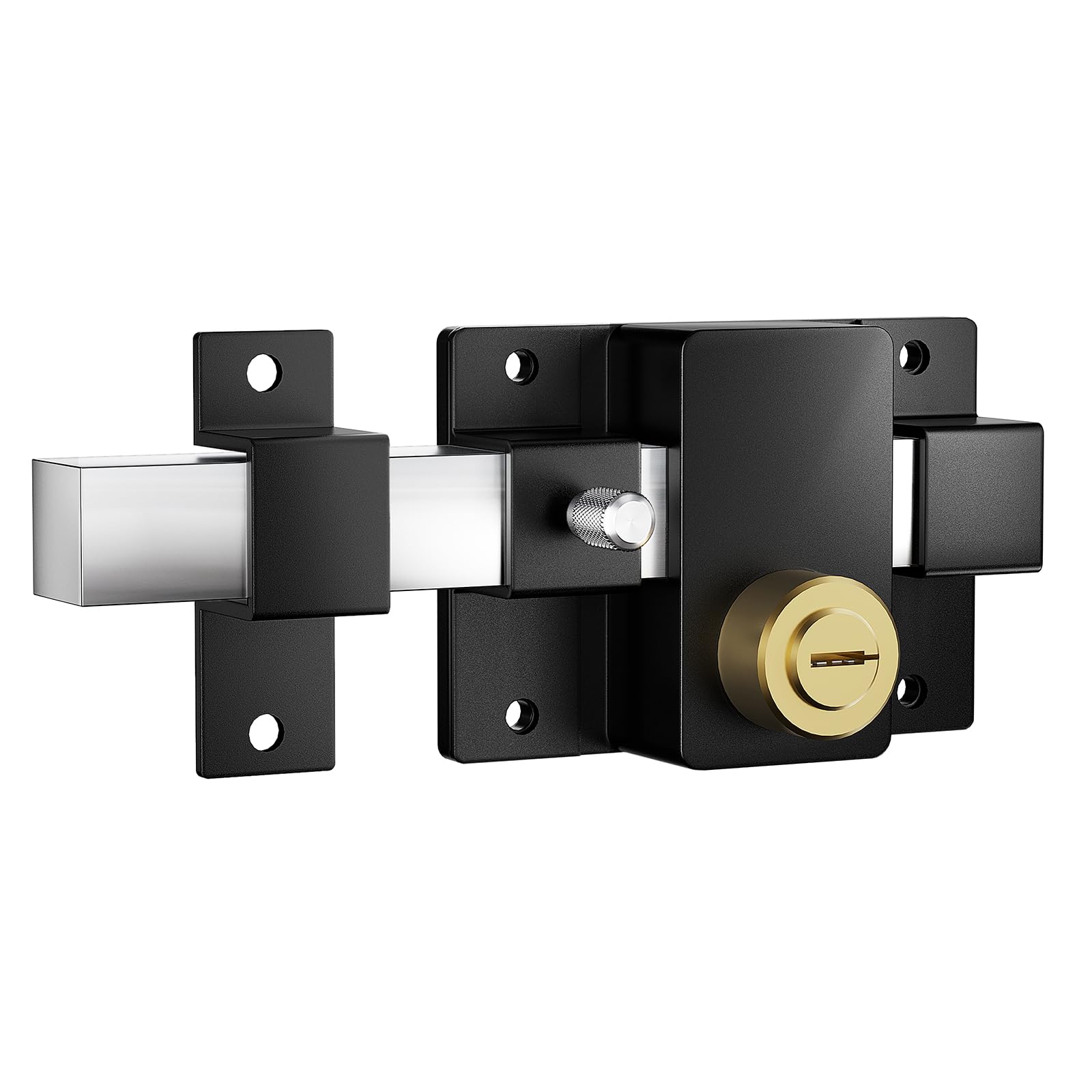 Mortise Lock, Long Throw Gate Lock, 40-80mm, Anti-Rust, Suitable for Right & Left Wooden Door, 5 Keys