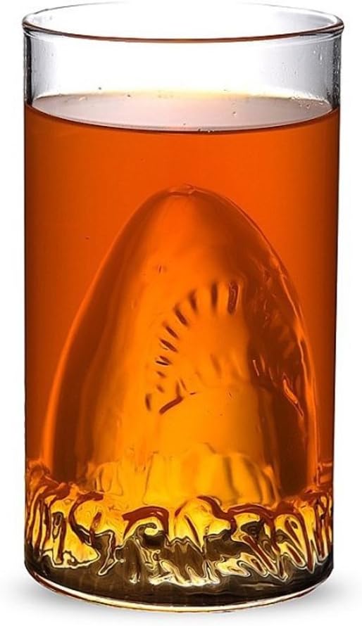 1300ML New Sharks Cup Handmade Glass Beer Mug Glassware (White)