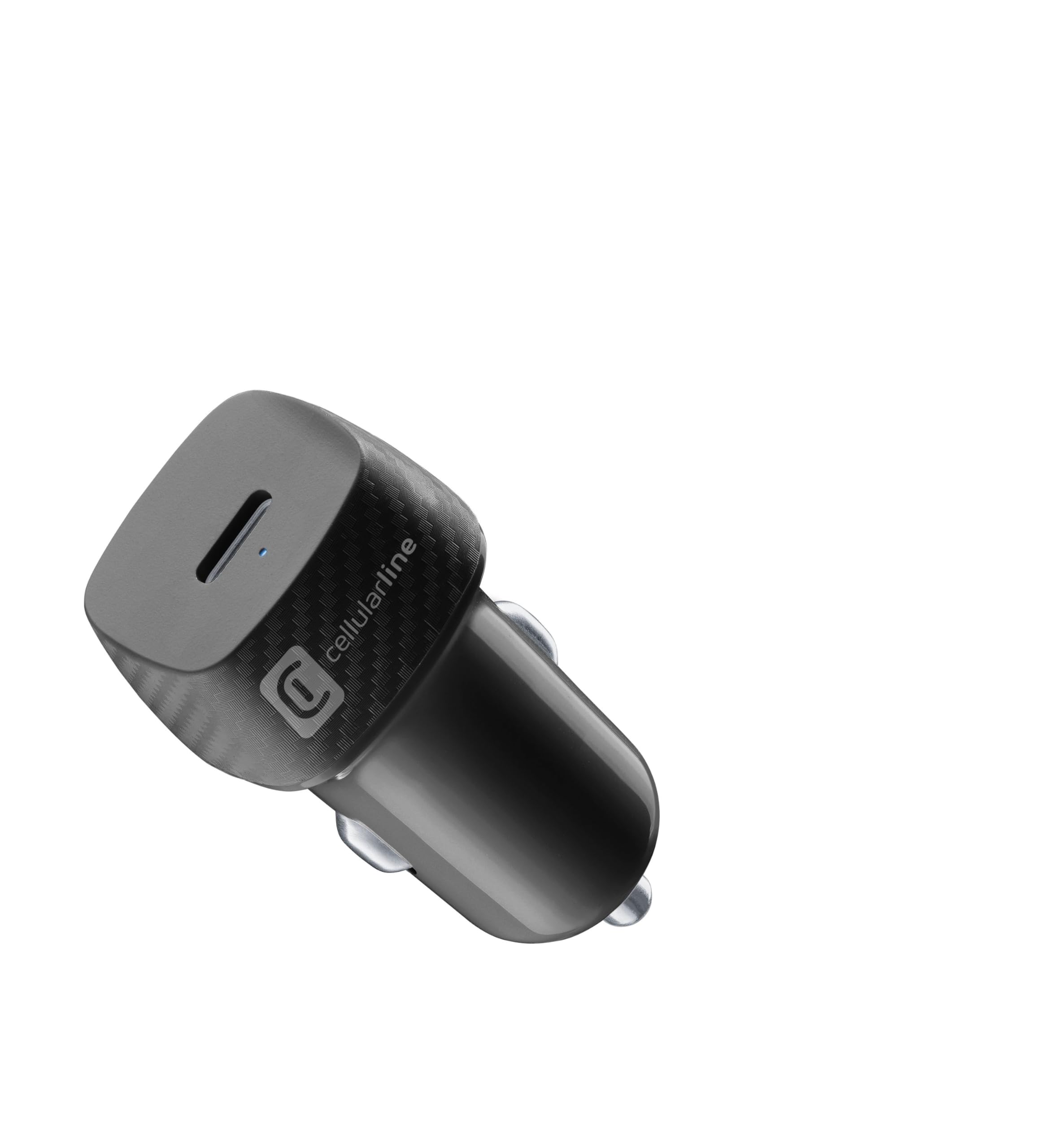 Cellularline - USB-C Car Power 20W - Caricabatteria da Auto USB-C 20W - Adattatore Automatico Prese Accendisigari 12V/24V - Protezione da Sovraccarichi e Cortocircuiti - Nero