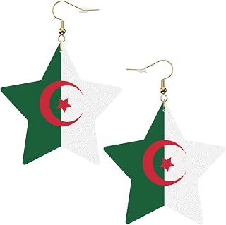 Flag of Algeria Patterned star earrings for women jewelry fashion and Valentine's Day birthday party gifts