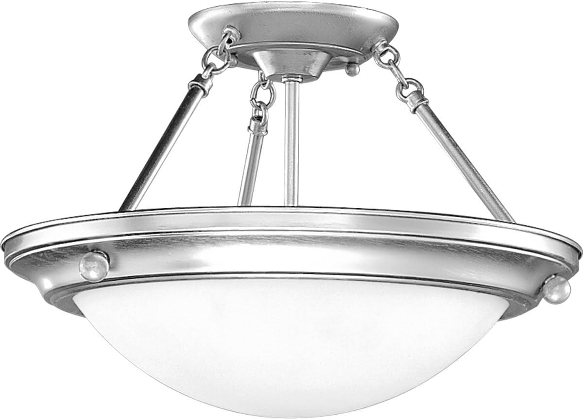 Progress Lighting P356713 SemiFlush Ceiling Fixture with SatinWhite