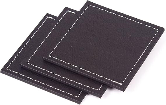 Leather Desk Set- Desk Office Accessories-Office Organizer- Home Office Accessories - Desk Supplies - Desk Storage Organizer -Desk Pad-Storage-13 Pieces -13 PCS (BLACK-WHITESEAM)