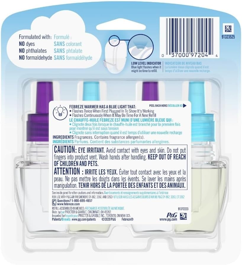 Miniatura 2 de Febreze - Recambio de ambientador antiolor que combate el olor Defy PLUG, Gain Moonlight Breeze, (2) de repuestos de 0.87 onzas líquidas