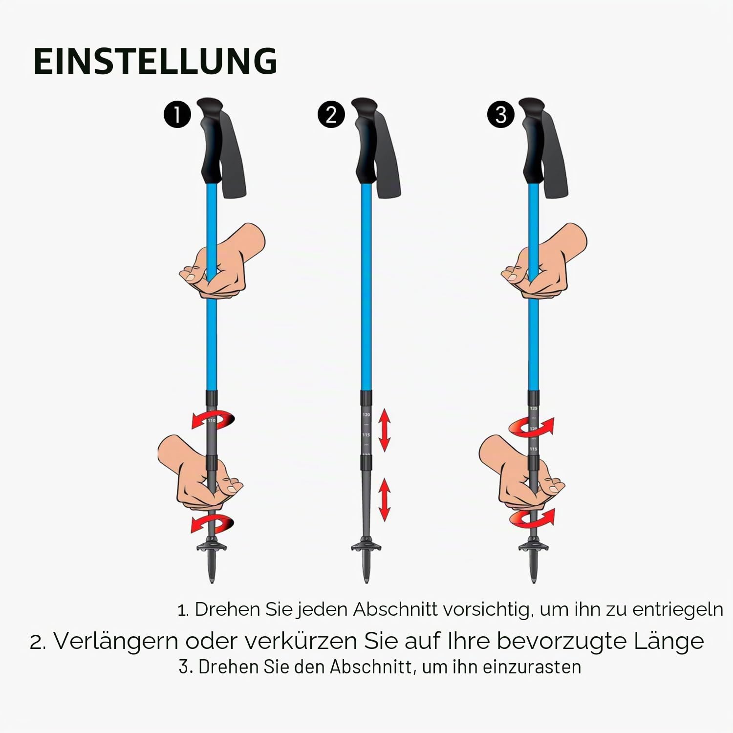 Fizan Compact 3 Trekking Poles – 5.6 oz Ultralight, Backpacking, Thru Hiking Poles, Adjustable, Collapsible, Customized Fit, Eva Grips, Aluminum Walking Sticks (Compact 3)