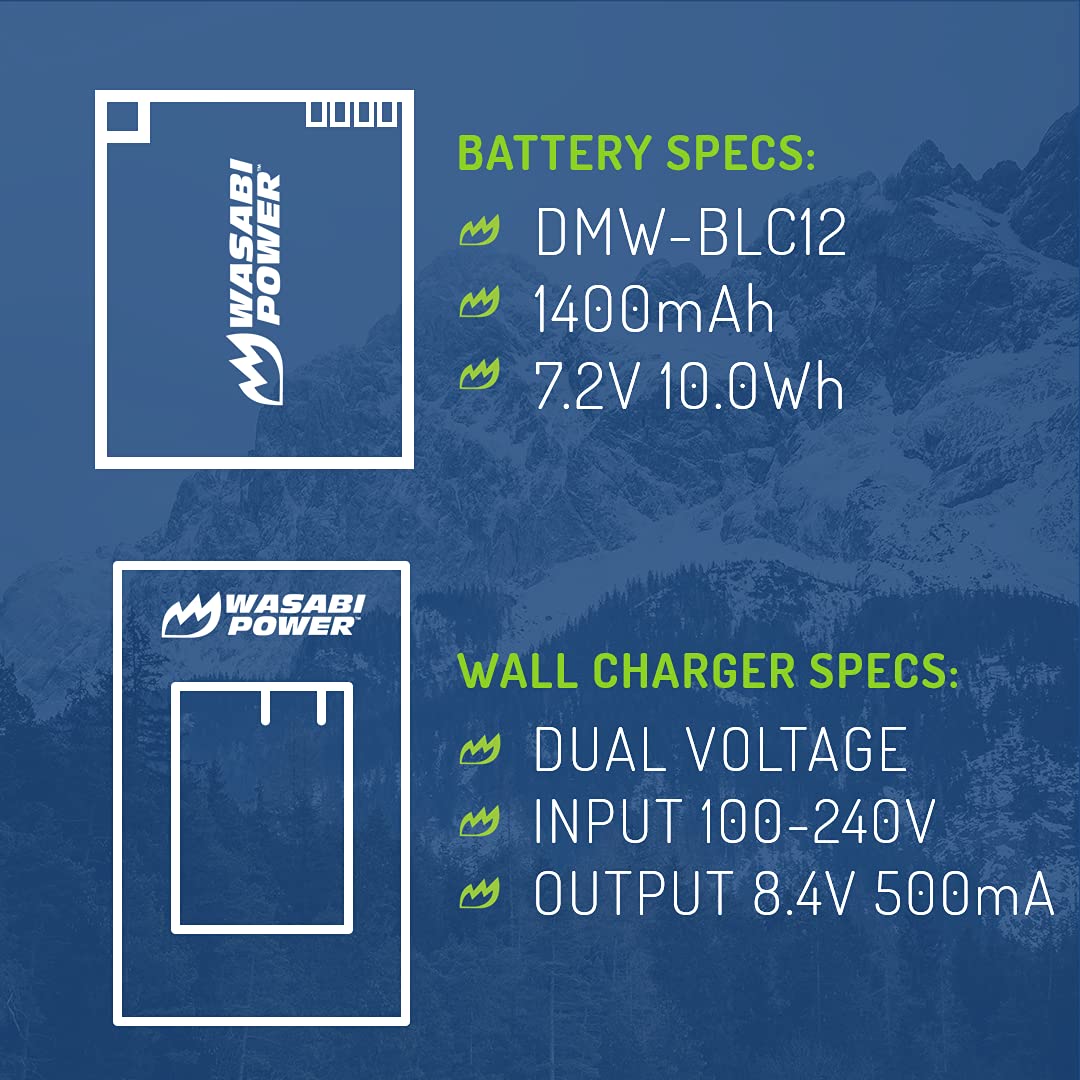 Batteries BLC12E DMW-BLC12 pour Panasonic Lumix FZ... - Grandado