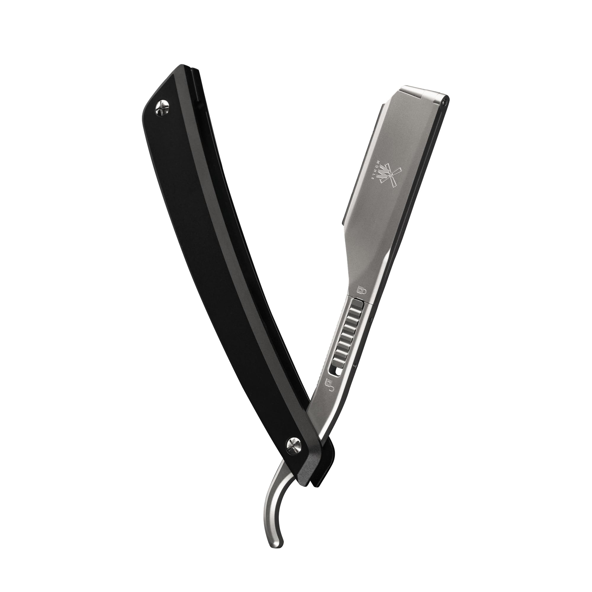 MÜHLE RMW 6 Rasiermesser Enthusiast Pro - Edelstahl - Profi-Nass-Rasur-Tool schwarz, klappbar - für halbe Wechselklingen