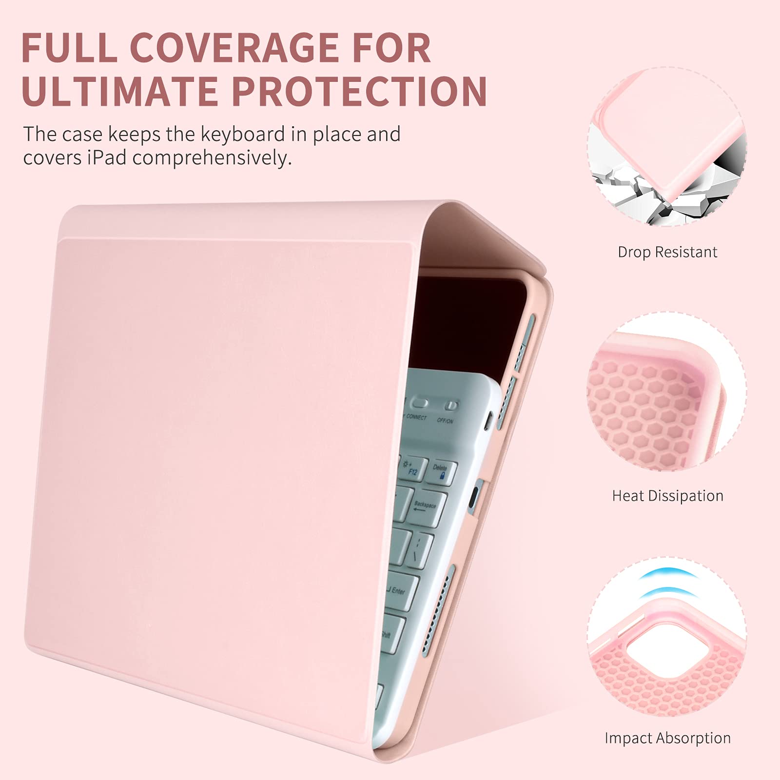 Funda Con Teclado Bluetooth Para IPad Air/Pro 11 Pulgadas - Teclado Magnético Desmontable, Soporte Para Apple Pencil