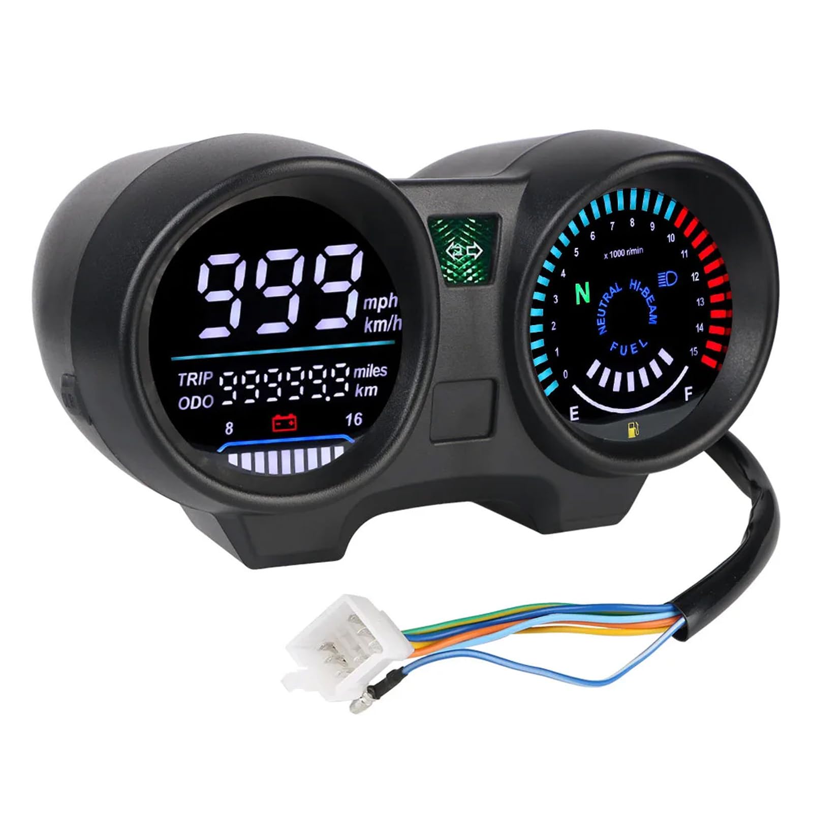 Compte-tours à écran numérique pour tableau de bord - Convient pour ventilateur CG150 150 - Étanche - Instrument de moto LED