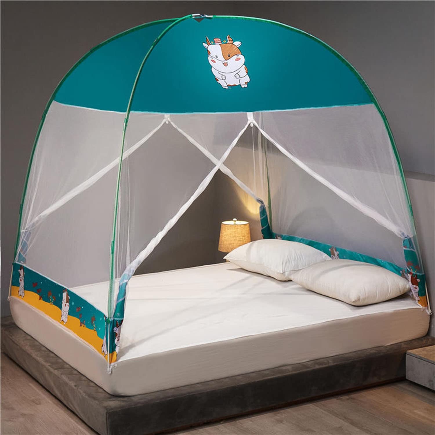 VOIV Pop-up Mosquitera Doble Cama Individual Doble Puerta Zip Tienda de campaña portátil Mosquitera de Viaje Adecuado para el Dormitorio (Size : 120x200x135cm)