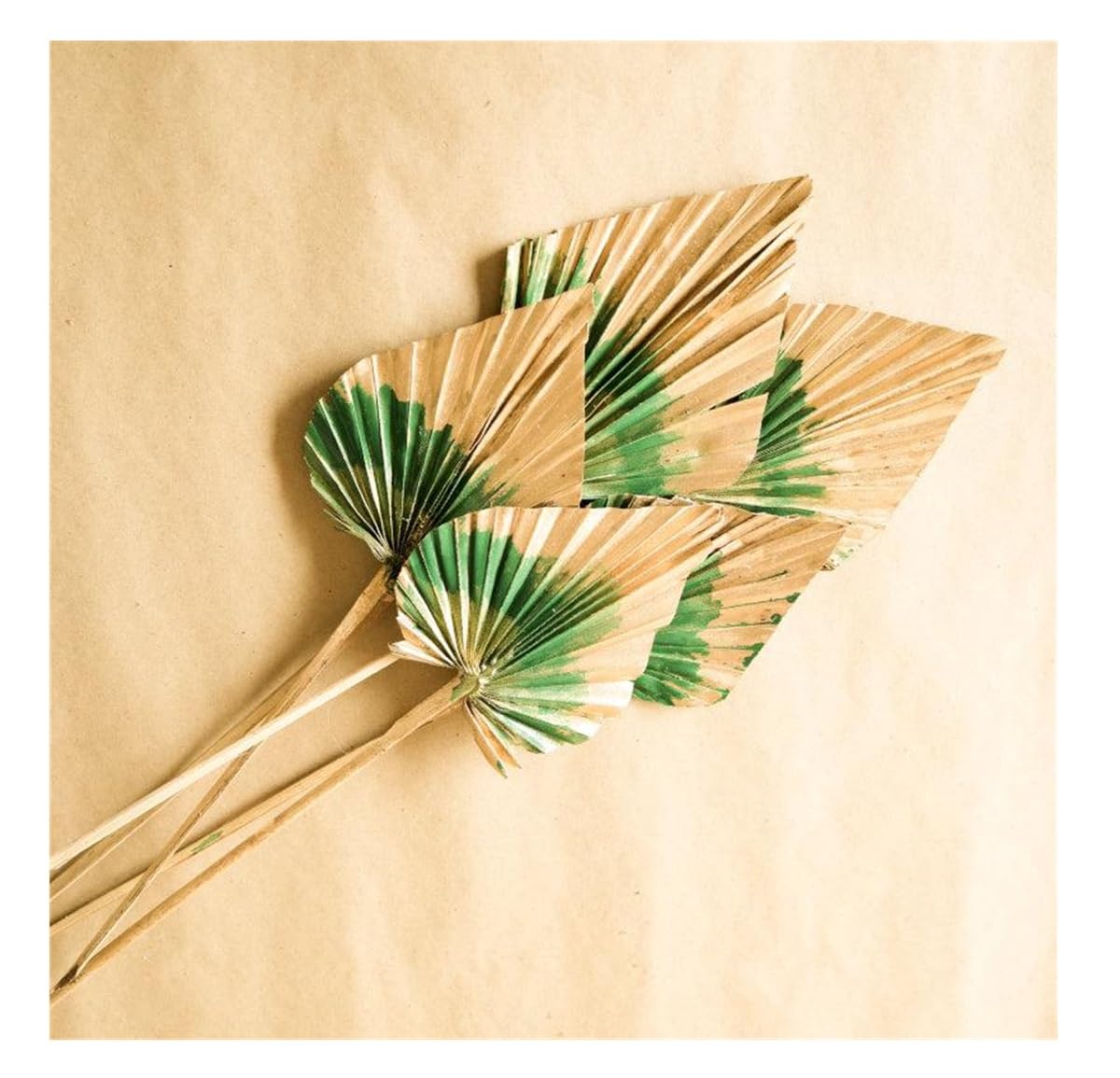 SPHINX Natural Dried Palm Leaf Sticks - Boho Theme Décor, Dried Flora for Ceramic Vases, Home Decoration, Craft & Bouquet Making Supplies (Golden-Green, Big Spear Shape, 10 pcs)