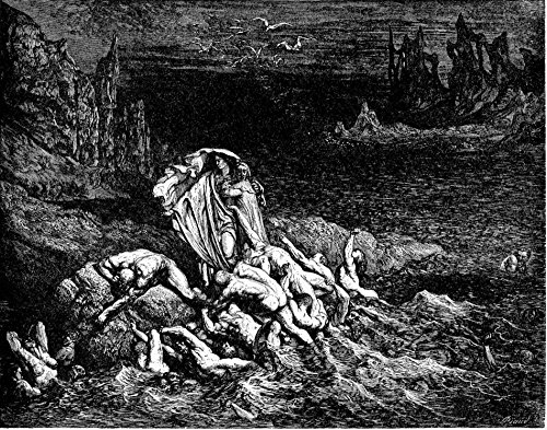 Cuadro del Infierno de Dante de Doré: decoración clásica para despacho 2