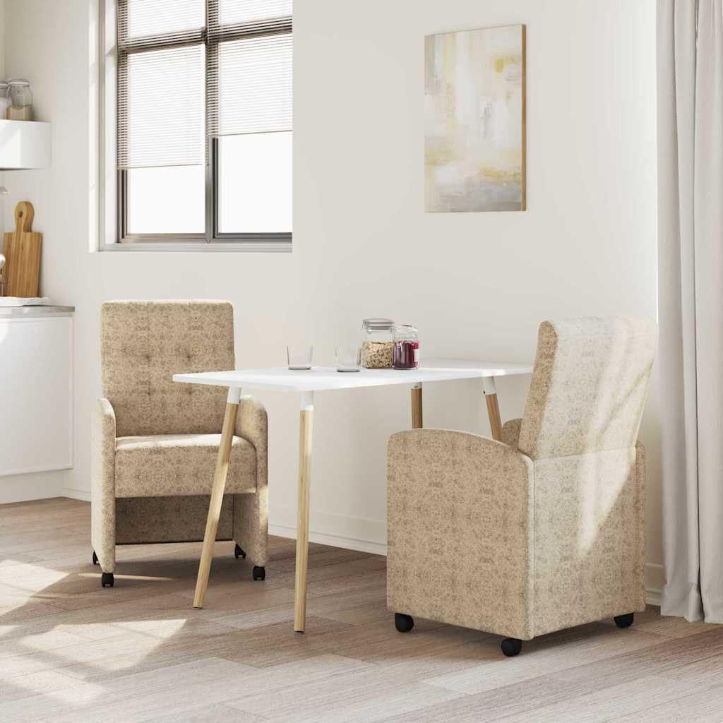 Chaises de Salle à Manger avec Roues 2 Pièces Cuir Synthétique