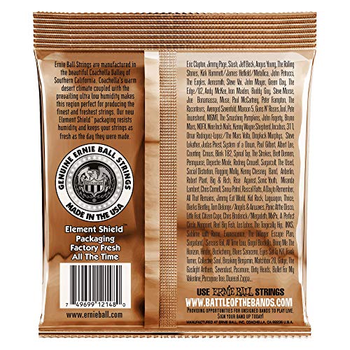 Ernie Ball 2148 Earthwood Lot de 2 cordes pour guitare acoustique Bronze phosphoreux 11-52 - Les Beatles, Paul McCartney, John Lennon, RIngo Starr, George Harrison Ernie Ball 2148 Earthwood Lot de 2 cordes pour guitare acoustique Bronze phosphoreux 11-52 – Image 4