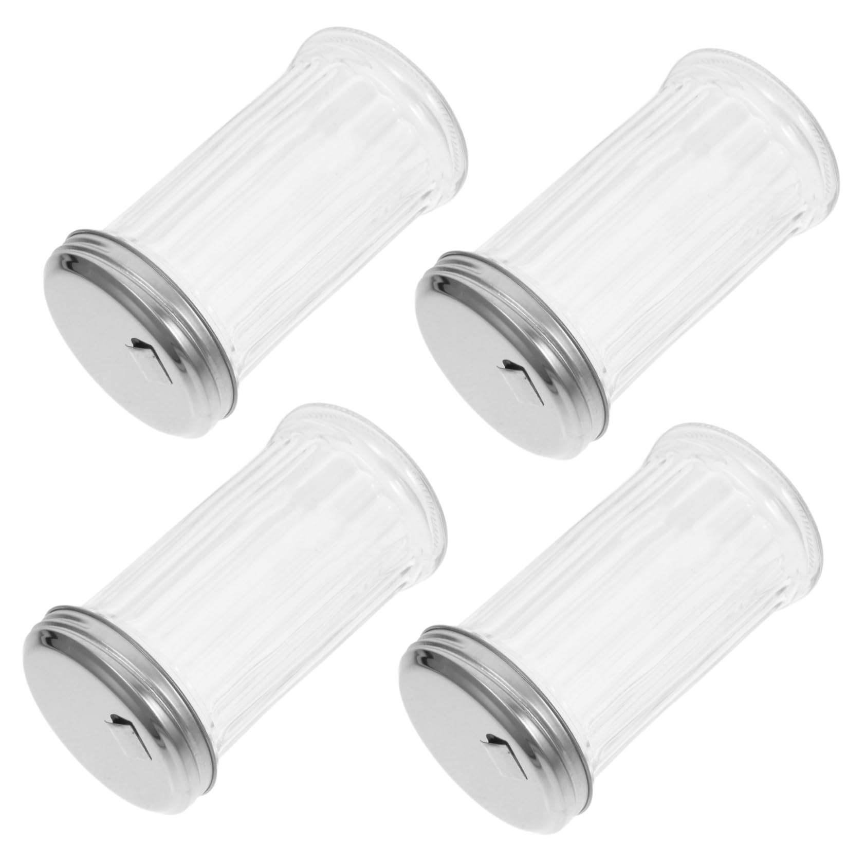 4 Stück Salz und Pfefferstreuer aus Klarglas mit Edelstahldeckel