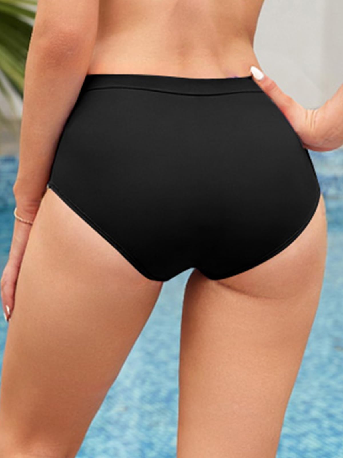 SHEKINI Damskie spodnie bikini, wyszczuplające brzuch, klasyczne spodenki kąpielowe dla kobiet, do pływania, na plażę, sportowe szorty plażowe, z kieszeniami
