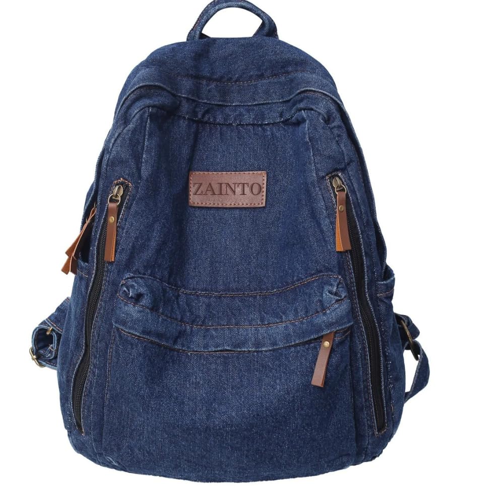 Denim Backpack for Men & Women – Casual Vintage Style with Multiple Pockets-college bag for student