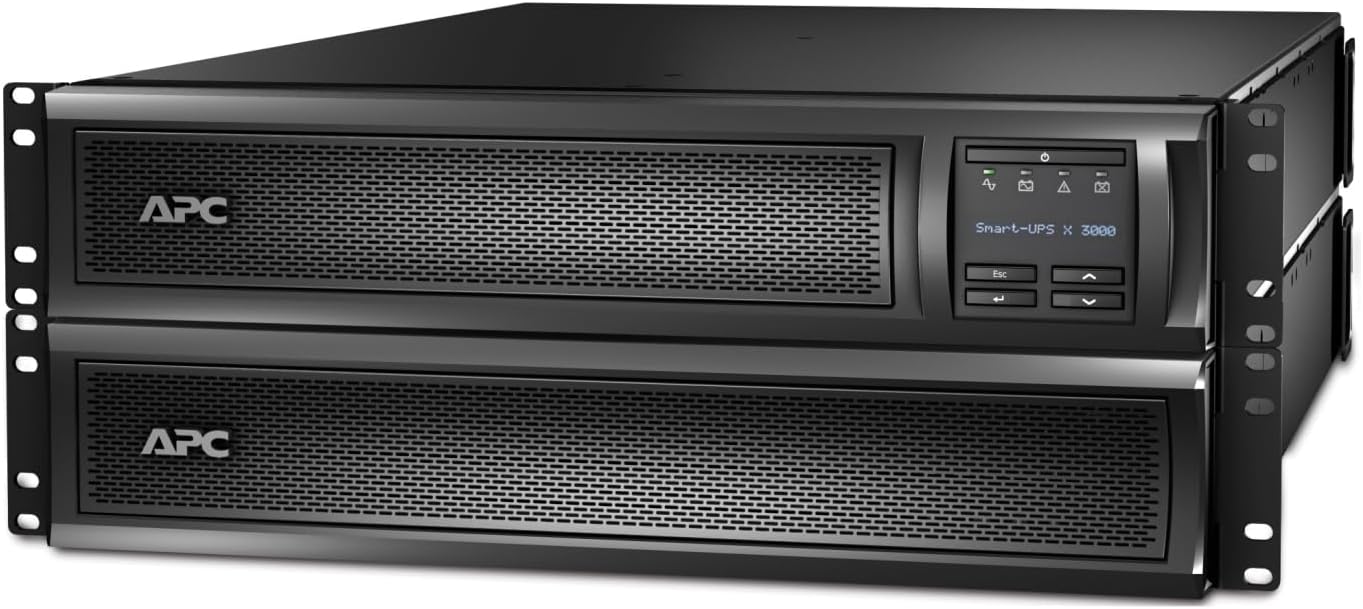 APC Smart-UPS, SMX3000RMLV2U 2U Convertible Rack/Tower Back-UPS, 2200 VA Backup Battery, 3 x NEMA 5-15R, 3 x NEMA 5-20R, 1 x NEMA L5-30R, SmartSlot, AVR, LCD with 16GB USB Storage