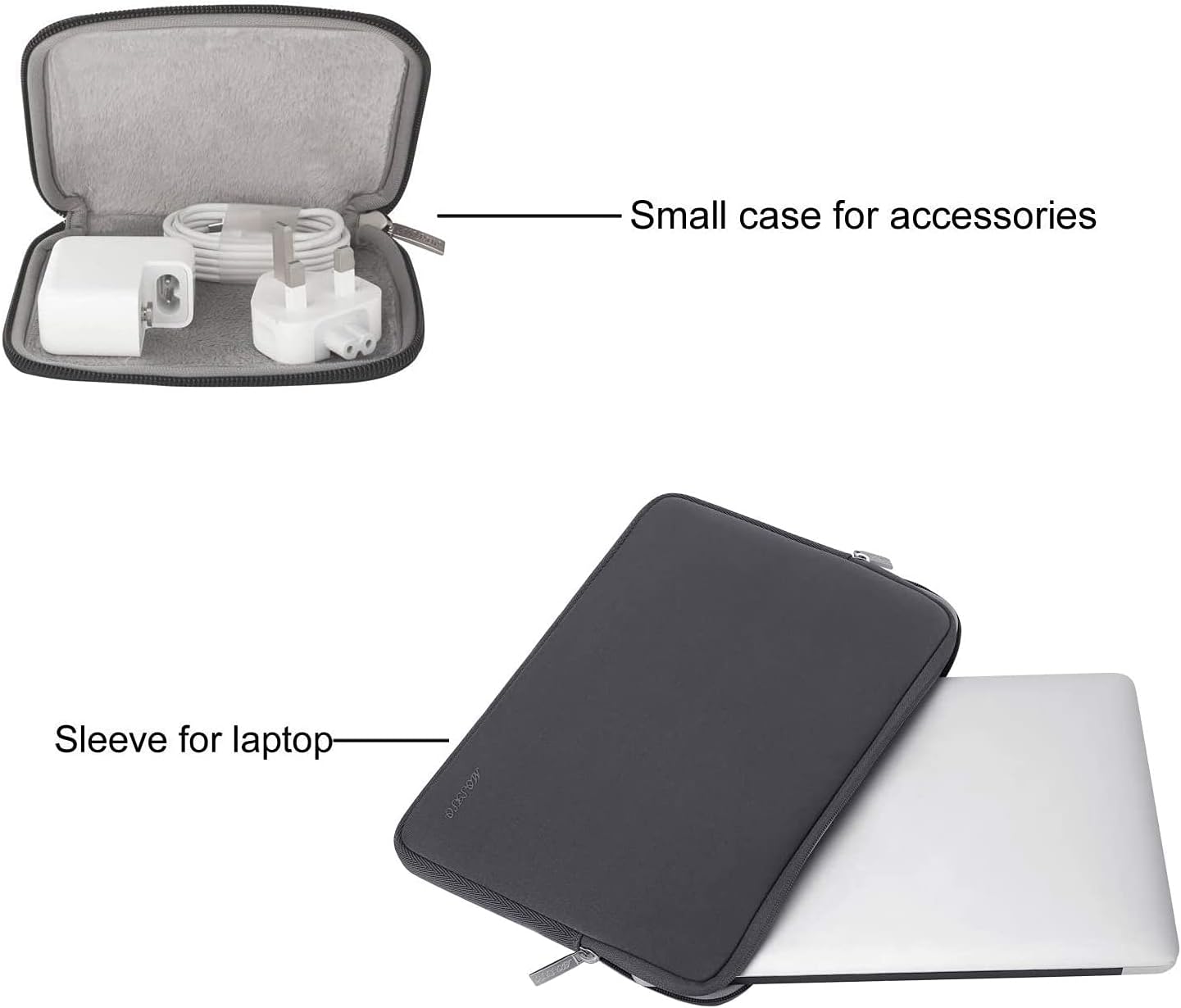 MOSISO Laptop Case 13 inch, 13 inch Laptop Sleeve Bag Compatible with MacBook Air 13 M4 M3 M2 M1 2025-2018 / Pro 13 M2 M1 2025-2016, Neoprene Computer Sleeve Bag with Small Case, Space Gray - Image 2