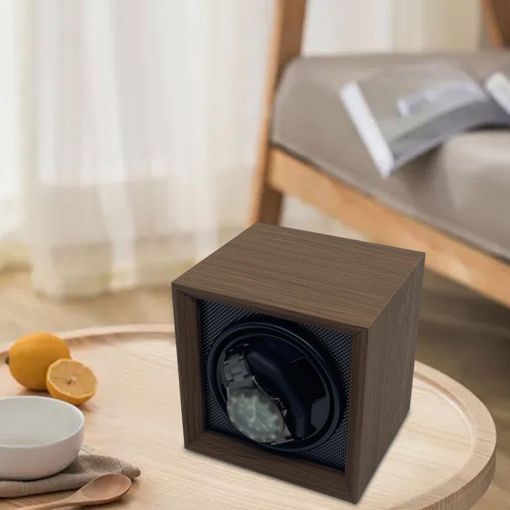 Premium Automatik Uhrenbeweger mit intelligentem Motor und | Design. Wunderschön gefertigtes Holzdisplay für Uhrensammler. Leiser Motor, geräuschlos, sicher. Automatisches Rot.