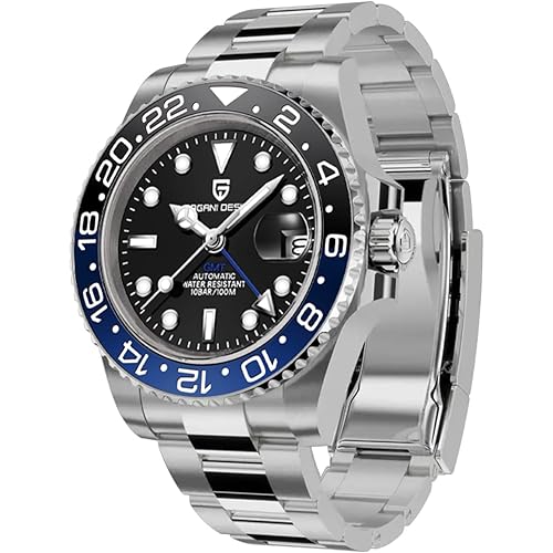 BY BENYAR Pagani Design Men's Watches GMT Automatic Watch for Men Sapphire Glass Fashion Business Stainless Steel 100M Waterproof Men's Wrist Watches PD-1662