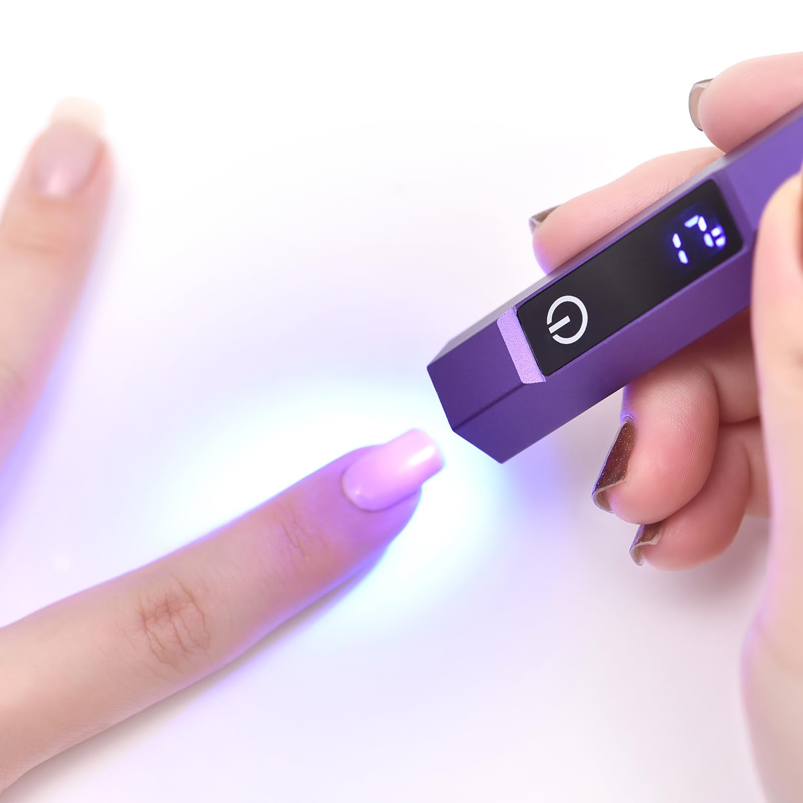 KADS Lâmpada Portátil Para Unhas, Secador De Unhas Uv/Led Roxo Com Visor Digital, Secagem
